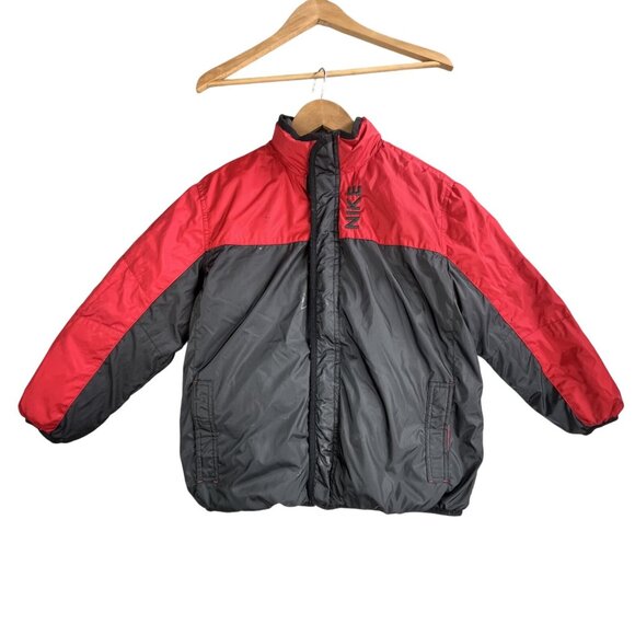 VTG Nike Jacket Boys Small Reversible Puffer Winter Coat Swoosh Embroidered Y2K - Picture 4 of 16